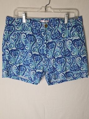 NWT Stella Parker Blue Paisley Print Casual Shorts Size 12